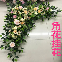 Road guide Flower Ball corner flower background arch corner false flower triangle flower wedding flower wedding flower wedding simulation flower wedding props