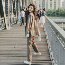 Small suit Western style suit female 2021 spring new British style quality fashion net red small fragrance two-piece set autumn