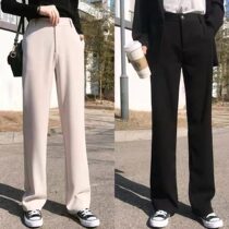 Mop suit pants 2021 New drop feeling high straight tube loose niche light familiar senior casual pants women