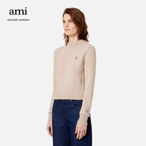 AMI ladies 22 autumn winter new love cashmere solid color casual round neck pullover sweater