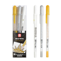 Japanese Sakura Highlight Pen 3 Gly ROLL 08 0 4mm Gold Silver White Metallic