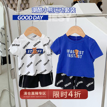 Chen Tai pig L moms baby sports suit Summer children short sleeve shorts Two sets of foreign air children suits