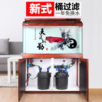 Sensen large and medium-sized super white fish tank aquarium without pipe drum filter 1 2 meters ecological dragon fish tank living room H3TS