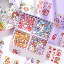 Core strangeness 100 sheets of young girl hearts Handbooks Stickers Gift Boxes Characters Poo stickers with cute Handbooks This material Brief Joins Wind paste Painter Little frescoed cartoon Decorative Material Pattern Suit