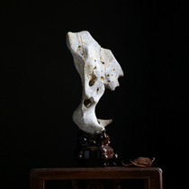 Jing Chi Jinghongqing for the desk of Ya Shi Natural Taihu Stone Appreciation Su Gong Ebony Base 23*44 5cm