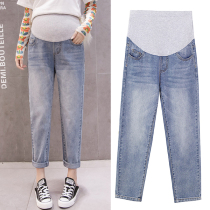 Pregnant woman pants outside wearing thin Tidal Moms Pregnant Woman Jeans Spring Fall 90% Bottoms Pants Fall Long Pants Spring Autumn Clothing