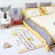  Oumengshi home fabric childrens floor mat Hopscotch thickened bedside cartoon cute room carpet OMS603