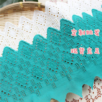 New hollow geometric diamond wave edge lace fabric embroidered Cheongsam dress homemade materials handmade accessories