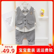 Male Baby Autumn Clothing 0-1-2-3 Year Old Dress Boy Spring Autumn Three Suits Children Suits 2020 New