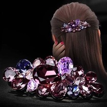Hairclip adult hair accessories female new Korean Joker elegant top clip spring clip headgear hair crystal cross clip hair