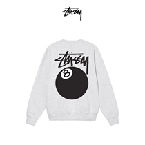 STUSSY Stussy Tide Brand Classic No. 8 Ball Print Cotton Round Neck Sweater Jacket Men and Women Couples Autumn