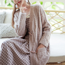 Lazy Wind Loose Sweater Jacket Woman Mid 2022 Chunqiu New small sub-Han version thickened knitted cardiovert