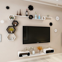 TV background wall decoration wall set-top box shelf non-punching living room bedroom room Wall Wall Wall Wall