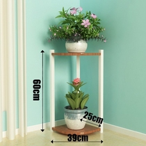 Living room shelf Indoor multi-layer flower rack Corner rack Triangular corner fleshy balcony Wrought iron green Radish simple iron frame