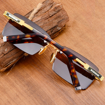 Natural crystal glasses men and women retro sunglasses blue round glasses protective eyewear no frame cool stone sunglasses