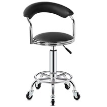 Laboratory Stool Lift Bar Chair With Wheel Bench Bar Chair Swivel Pulley Round Bench Workshop Assembly Line Chair Leather