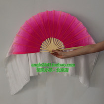 1 foot 2 double-sided silk dance fan original color fan gradual change color extended slanting fan Sea style Yangge fan