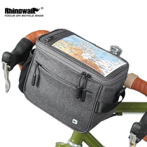 Rhinoceros bicycle front hanging bag front bag Bicycle touch screen mobile phone bag front bag Waterproof car first bag bicycle bag