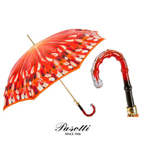 Italian Import Pasotti Handmade Umbrella Red Pen Brush With Bamboo Festival Lady Umbrella Impressionist Gift