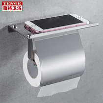 304 stainless steel tissue holder wall-mounted toilet mobile phone holder toilet paper hanging rack non-perforated toilet paper roll holder
