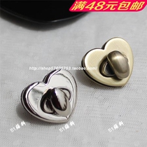 EA013 silver color ancient sweep bronze color heart-shaped catch screwlock switch lock manual DIY bag accessories promotion