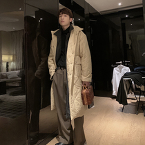 Hualun winter plus velvet two sides wear cotton coat men winter medium long model thick ins fake two pieces cotton coat