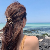  Net red ins simple style metal grab clip hairpin large bath hair grab hollow hair accessories niche back headdress