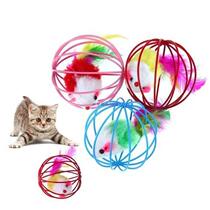 1Pc Cat Toys Hollow Ball Feather Mouse Toys for Cats Kitten