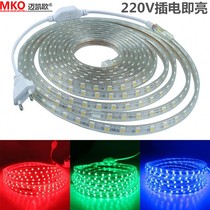 LED light strip 220v5050 high bright household living room decoration ceiling dark slot outdoor waterproof color soft light strip