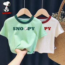 Snori Snoopy baby short sleeve T-shirt Summer 2022 new Child foreign air half sleeves Child Compassionate Cotton