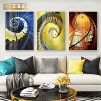 Modern minimalist Abstract Living Room Decoration Painting Sofa Background Wall Main Sleeper Headboard Hanging Painting Crystal Porcelain Rotating Stairs Fresco