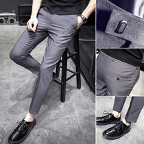 Rich and bird spring autumn season Western pants mens new Inn 90% 100 hitch-fit pants trendy youth little foot casual pants