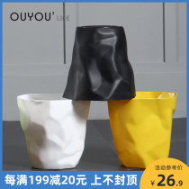 Danish designer paper basket fashion pleated modeling trash can personality office household storage bucket simple dirty clothes basket