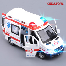  Simulation alloy sound and light return ambulance police car SWAT car model 5 open the door siren childrens toy gift