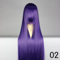 (Deep purple) Toyo Xiliu Mengli Wan long straight anime wig cos wig 100cm