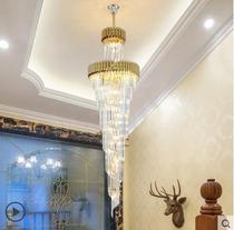 Post-modern light luxury villa hollow pick-up layer complex building stair lamp rotating multi-layer large crystal chandelier