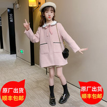 Girls' Coat Autumn and Winter New 2021 Foreign Style Children's Woolen Coat Girls Woolen Coat Spring and Autumn Coat