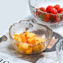 Japanese-style transparent phnom Penh glass bowl net celebrity household large vegetable and fruit salad bowl creative personality Nordic ins