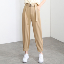 Kharen Pants Women Spring Loose Pants 2021 New SLIM CASUAL PANTS COTTON LINEN 90% PANTS TURNIP WOMEN PANTS