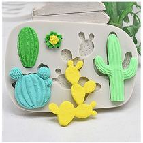 DIY baking tool 4 hole cactus cream cake silicone mold flip sugar chocolate biscuit mold