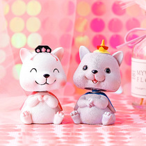 Girl heart cartoon cute pet court mouse creative shaking head car decoration cake baking decorations Childrens Day gift