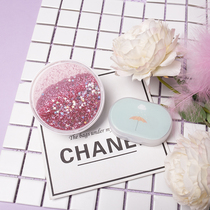 2 sets of quicksand glasses case contact lens companion box pupil box multi-set cartoon cute ins the same Zi