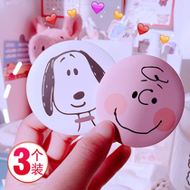 Creative Little Mirror Woman Carry-on Mini Single Face Round Mirror Cartoon Girl Bag bag Makeup Tool Pocket Small Mirror
