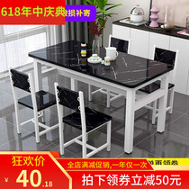Factory direct sales dining table and chair Barbecue small apartment type one table and six chairs Home hotel combination snack Rectangular fast food table
