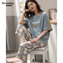 2022 New Women's Summer Short Sleeve Pants Pure Cotton Loose Large Home Clothing Spring Summer Thin Sets