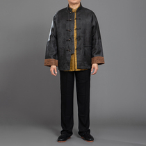 High-end fragrant cloud yarn with sleevy sleeves mens tangy jacket ethnic costumes Chinese vintage Chinatown dresses and dresses