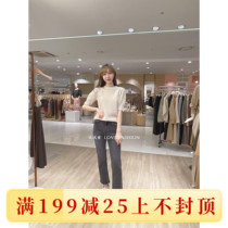 Youyou LINE 21 autumn gentle retro literary round neck short sleeve sweater NKPOLI0100