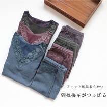 Foreign Trade Thin bill ladies FTIs close-fitting cotton autumn clothes Autumn pants warm suit waist kneecap double bottom