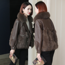 zqqz fox fur fur coat women short model 2021 new fashion small man leather leather leather leather D252