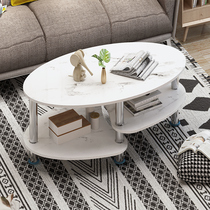 Stainless Steel Table Legs Small Tea Table Sofa Sides A Few Round Table Sub Bedrooms Rental House Simple Mini Marble Tatsumi